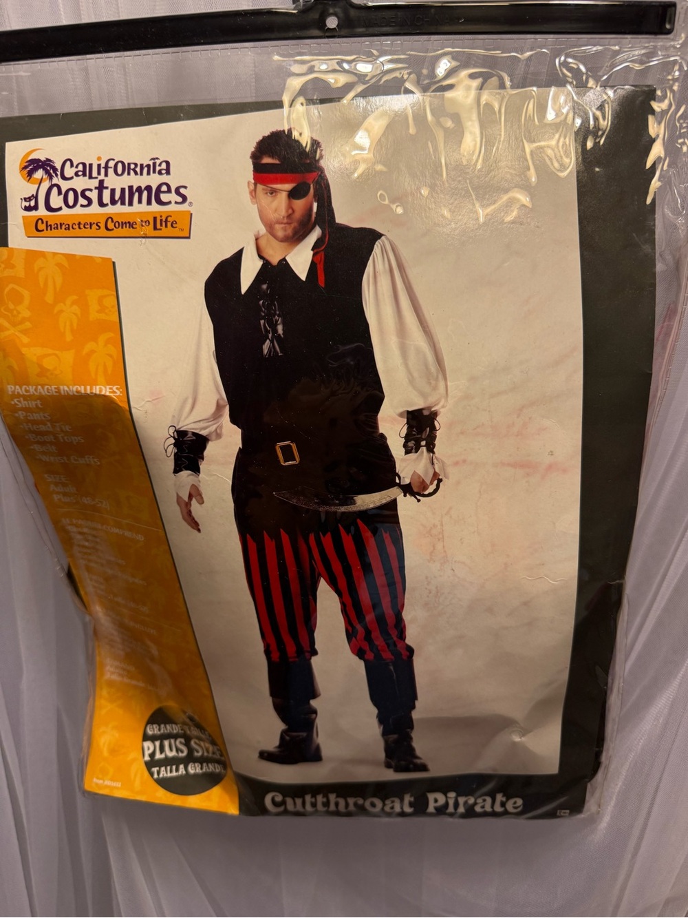California Costumes Pirate Outfit - Black & Red Striped Pants Adult XXL